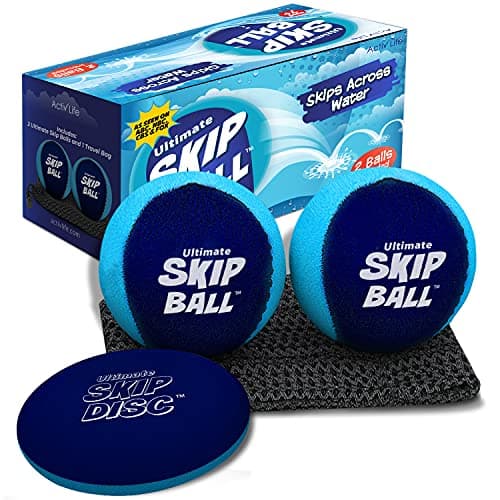 Activ Life Skip Ball - Wasserskipfunfeger für Kinder - 2er-Pack Schwarze und gefärbte Bälle