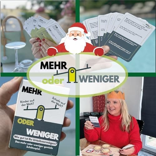 More or Less | Mehr Oder Weniger Kartenspiel - Ideal für Erwachsene, Familien & Kinder - 2+ Spieler - Familienspiel & Re