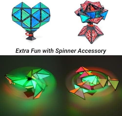 TOSY Magnetische Pyramidensteine - 1 Würfel verwandelt sich in 1 Milliarde Formen, 12 Teile, 243 Magnete, perfect für Ki