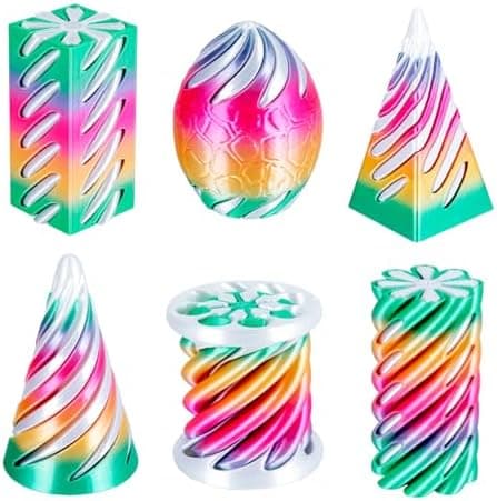 Dikale 6 Packungen Spirale Fidget Kegel, Flexibles Pyramiden-Passthrough für Stressabbau,ideal für Kinder und Erwachsene