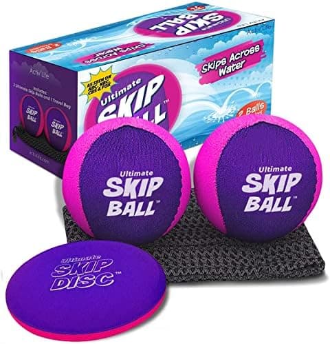 Activ Life Skip Ball - Wasserskipfunfeger für Kinder - 2er-Pack Schwarze und gefärbte Bälle