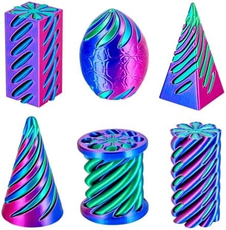 Dikale 6 Packungen Spirale Fidget Kegel, Flexibles Pyramiden-Passthrough für Stressabbau,ideal für Kinder und Erwachsene