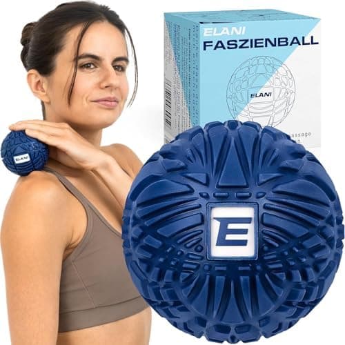 ELANI 3D-Textur Massage Ball - rutschfest & schwer ideal für Tiefenmassagen & Schmerzlinderung - Selbst-Massage für Rück