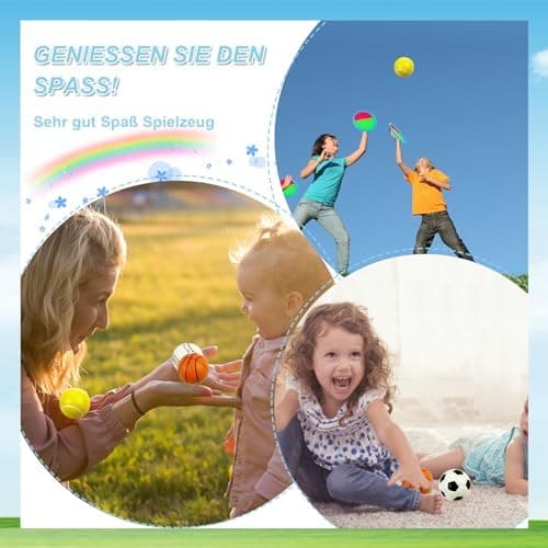 Scettar 12 Mini-Sportbälle, Stressabbau für Kinder und Erwachsene - Basketball, Baseball, Tennis