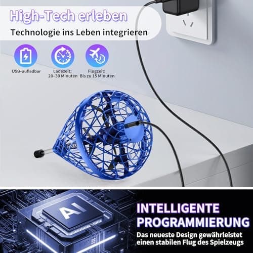 Fliegender Ball Lite Spielzeug - Wiederaufladbare Drohne mit 360°-Flip für Kinder & Erwachsene