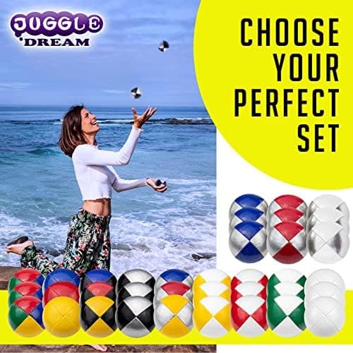 Juggle Dream 3X Pro Thud Jonglierbälle - Perfekt für Anfänger und Experten mit kostenlosem Online-Lernvideo und 3 profes