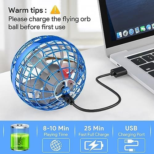 Airabc Magic Flying Orb Ball - Handsteuerbarer Schwebender Ball mit LED-Licht und Flyendes Spinner-Gerät für Kinder - In
