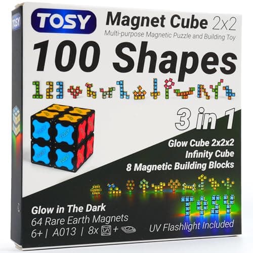 TOSY Magnet Cube 3x3 - multifunktional für Kinder: kreative Bausteine, verwandelbarer Fidget-Spinner, STEM-Spielzeug mit