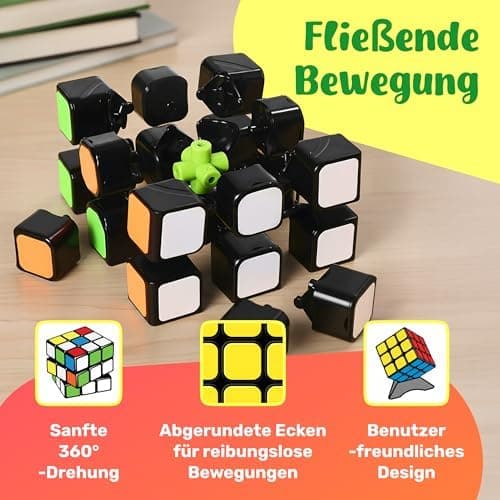 CUBIDI® Original Zauberwürfel 3x3 Klassisch - Speed Cube mit optimierten Dreheigenschaften für Anfänger und Fortgeschrit