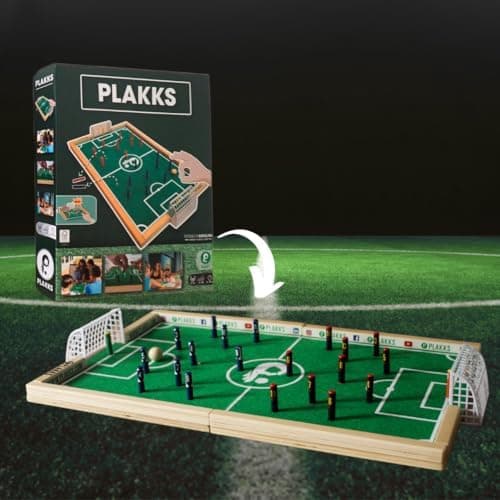 PLAKKS Tischfussball Brettspiel für alle Altersgruppen | Holzspiel | Lern- und Geschicklichkeitsspiele | Kreatives Famil