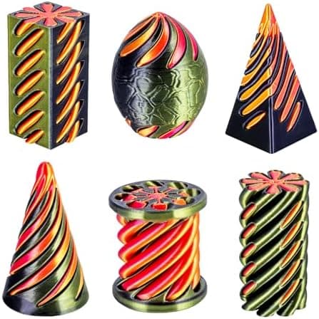 Dikale 6 Packungen Spirale Fidget Kegel, Flexibles Pyramiden-Passthrough für Stressabbau,ideal für Kinder und Erwachsene
