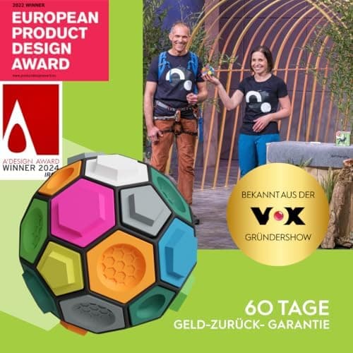 Boulderball Basic - perfektes Geschenk für Kletterer - 3D Kletterball - Klettern auf kleinstem Raum - Förderung von Konz
