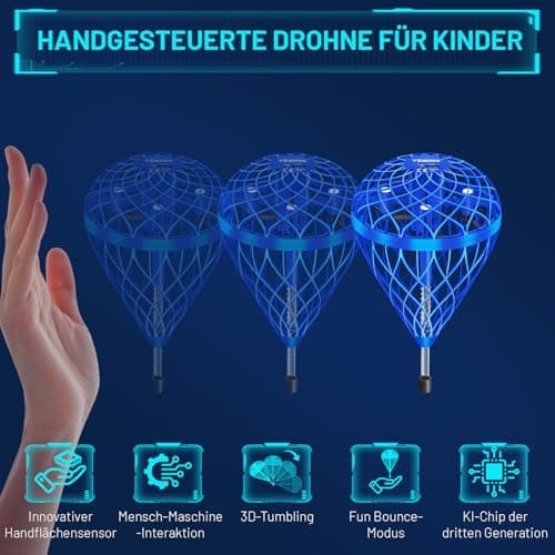 Magic Hover Ball Spielzeug für Kinder ab 6 Jahren - Fliegender Ball mit 360°-Flip und Drohnenfunktion - Geschenk für Jun