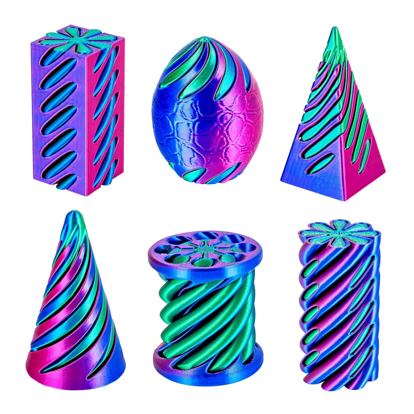 Dikale 6 Packungen Spirale Fidget Kegel, Flexibles Pyramiden-Passthrough für Stressabbau,ideal für Kinder und Erwachsene