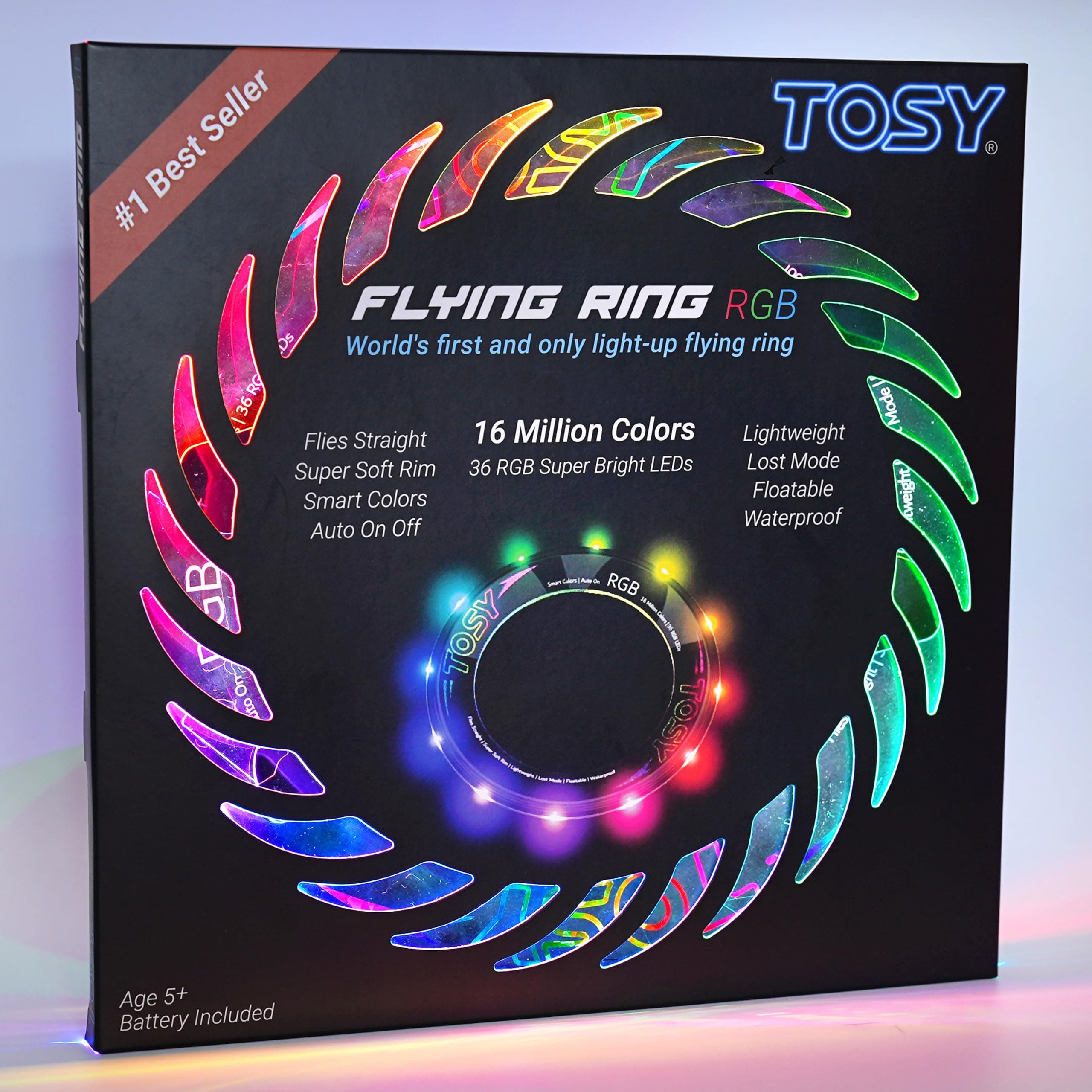 TOSY Flying Ring - Mehrfarbig, superhell, wasserdicht für Pool/Strand/Camping