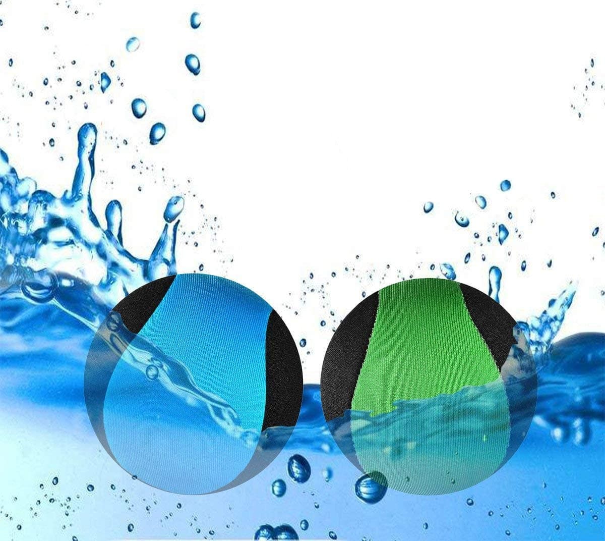MAKFORT Schnelltrocknender Wasserball Für Jugendliche und Erwachsene - 2 Stück Wasserflummi auf Wasser - Lycra-Bezug Bal
