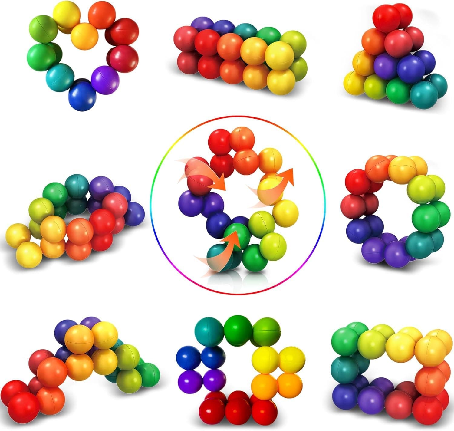 COMVASTARS 3D Puzzleball - Ideal für Büro und Schreibtisch - Entspannung durch Knobeln - Ausgewählte Farbe - 20-Kugel Se