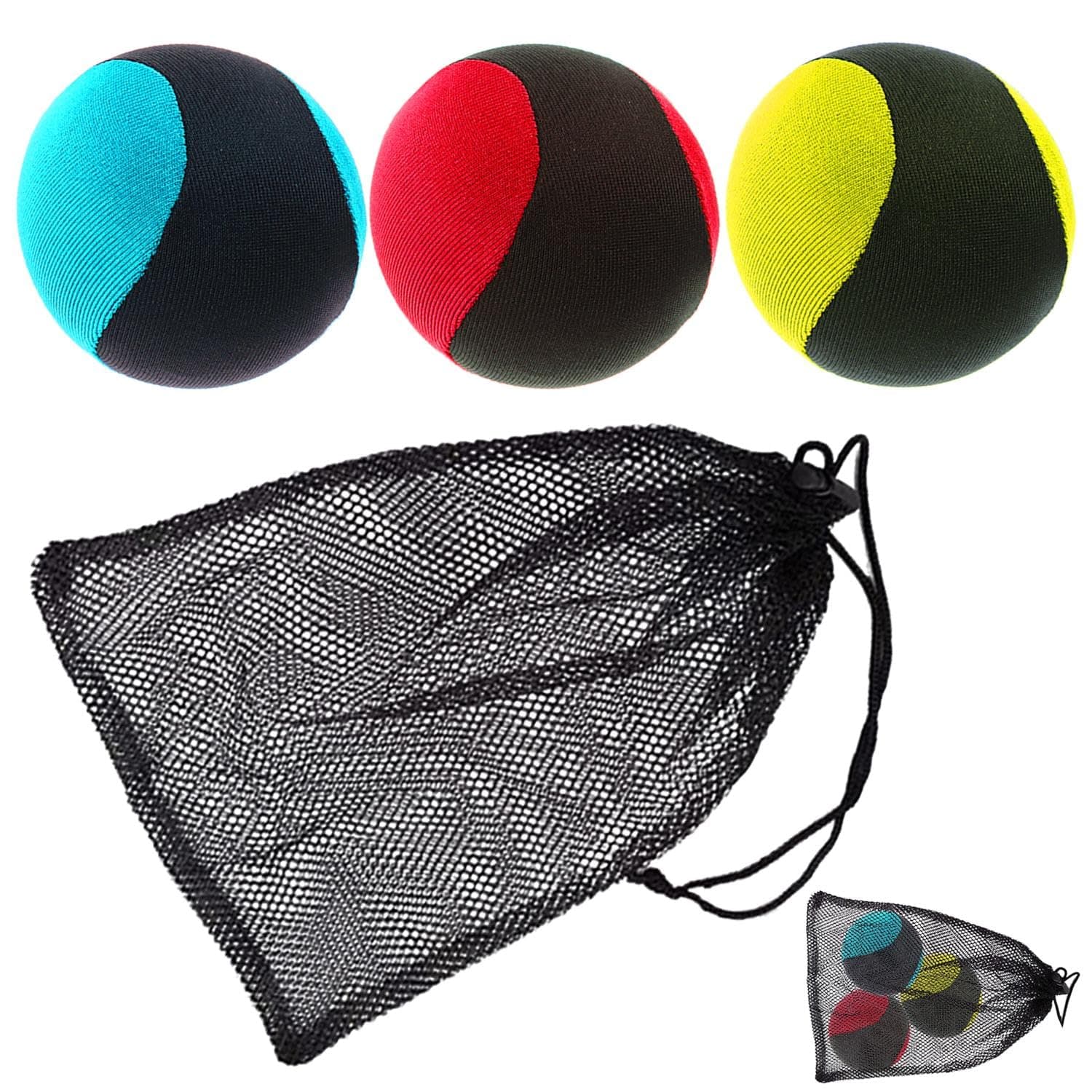 3 Stück Wasserhüpfbälle + Schwimmbadbälle für Kinder im Pool und am Strand + Farbenprächtig und sicherer Spielstoff + Me